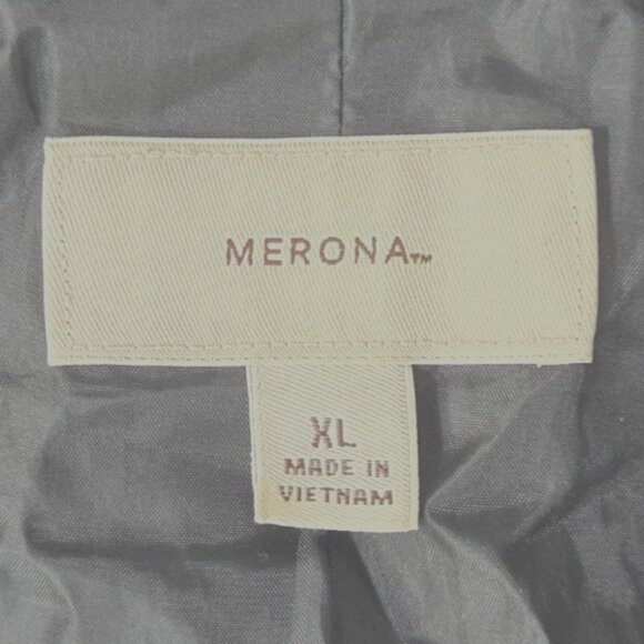 Merona Womens Charcoal Gray Double-Breasted Wool Blend Trench Coat With Belt XL - Picture 6 of 7